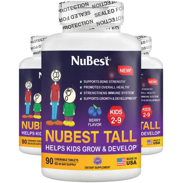 Vitaminas NuBest Tall Kids tabletas masticables sabor baya 90 unidades