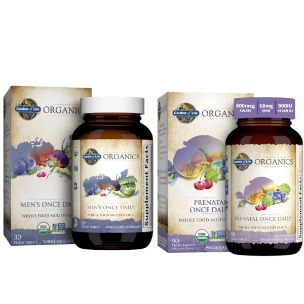 Vitaminas prenatales orgánicas Garden of Life 30 tabletas veganas