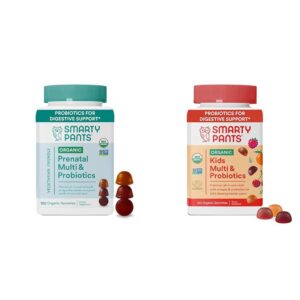Vitaminas prenatales orgánicas SmartyPants paquete y gomitas multivitamínicas