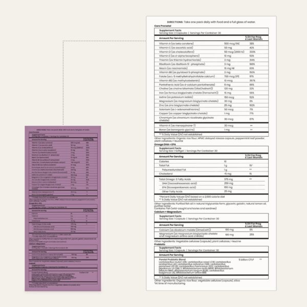 Cápsulas prenatales y calcio magnesio