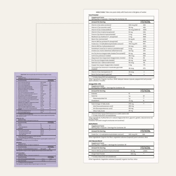 Vitaminas prenatales Perelel sin gluten para mujeres embarazadas