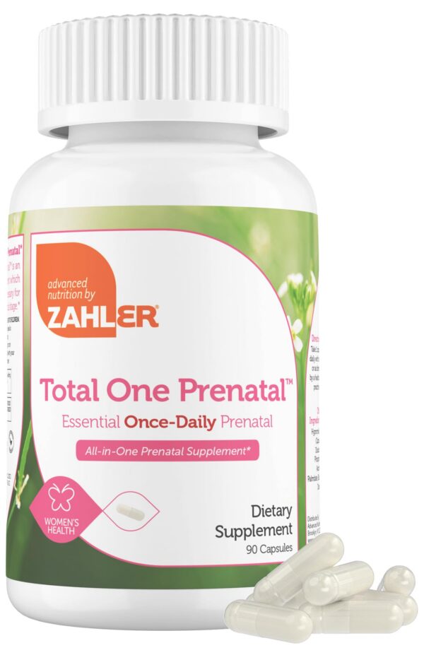 Frasco principal de vitaminas prenatales Total One Zahler 90 cápsulas