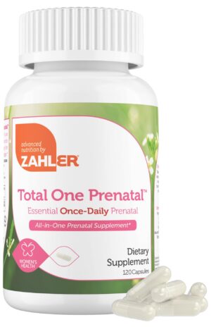 Vitaminas prenatales Zahler Total One botella frontal