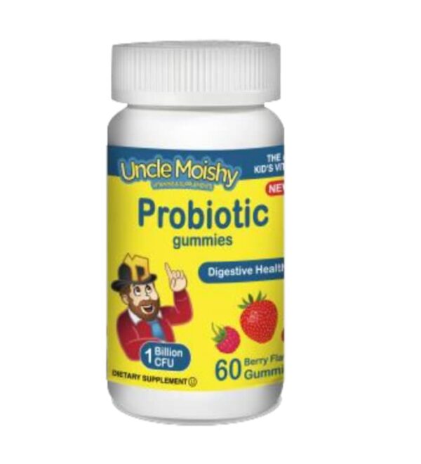 Vitaminas probióticas para niños Uncle Moishy gomitas sabor fresa