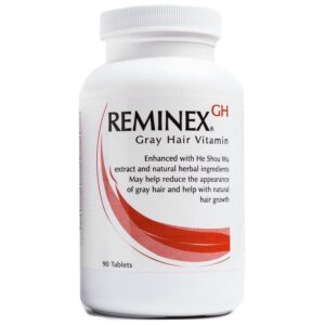 Vitaminas Reminex GH anti canas paquete de 5 con cabello saludable