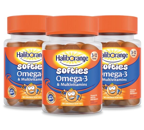 Vitaminas suaves Haliborange para niños Omega-3 y multivitaminas