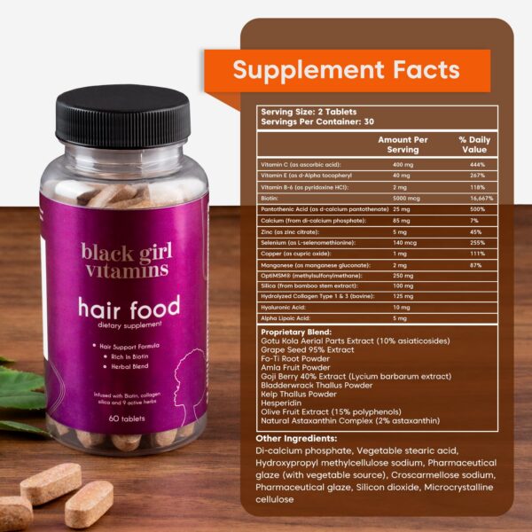 Vitaminas veganas sin gluten para cabello