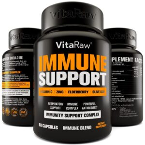 Version 1.0.0 Vitaminas VitaRaw soporte inmunológico con saúco y zinc 60 cápsulas