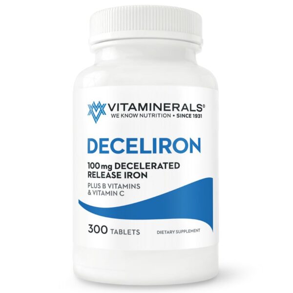 Frasco de Vitaminerals Deceliron con etiqueta