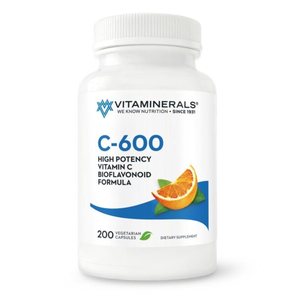 Vitaminerals Vitamina C 600 mg envase frontal 200 cápsulas