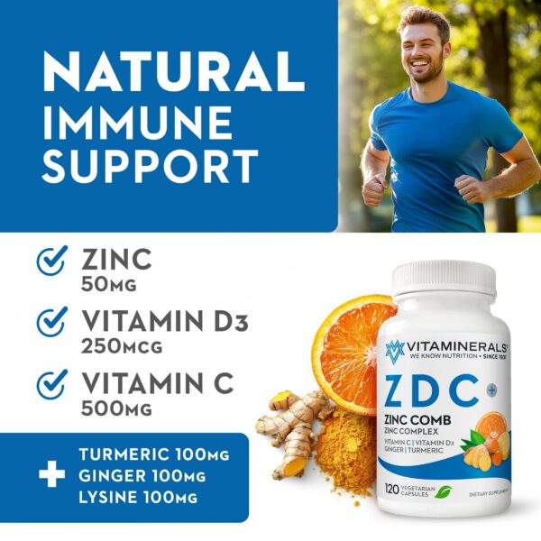 Cápsulas vegetarianas de Vitaminerals ZDC Zinc 50 mg