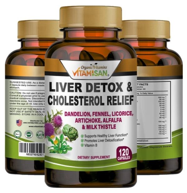 Vitamisan suplemento detox para hígado frasco 120 caps