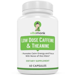 VitaMonk cápsulas cafeína 25mg L-teanina sin nervios