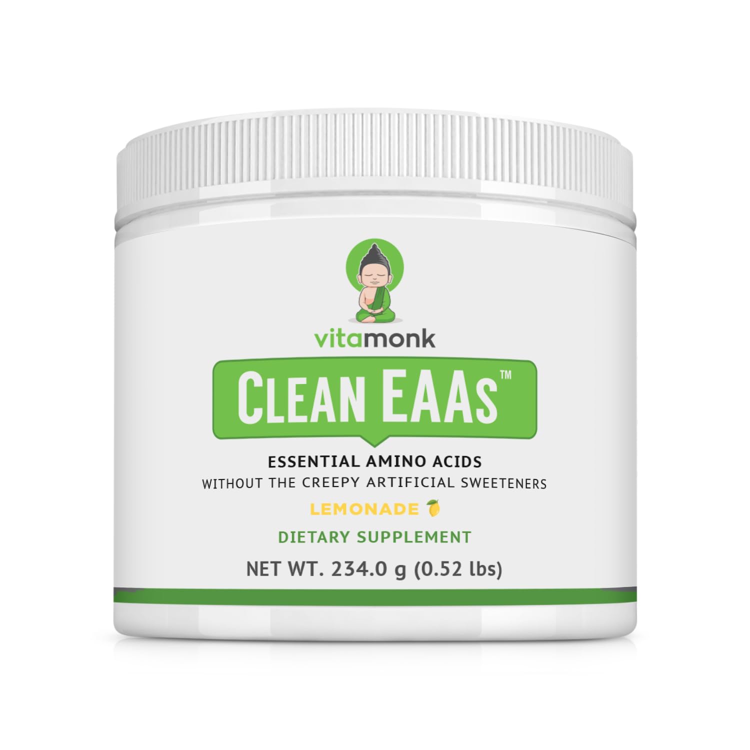 VitaMonk Clean EAA Pre-Workout Powder, Natural Lemon Flavor
