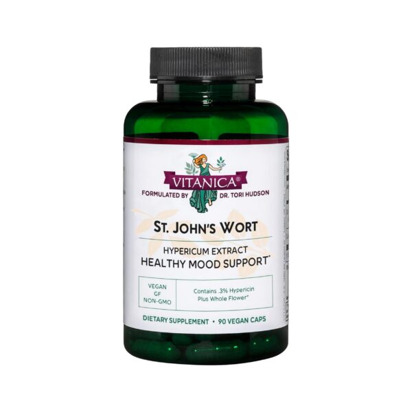 Version 1.0.0 Vitanica cápsulas hierba de san juan 90 conteo envase frontal