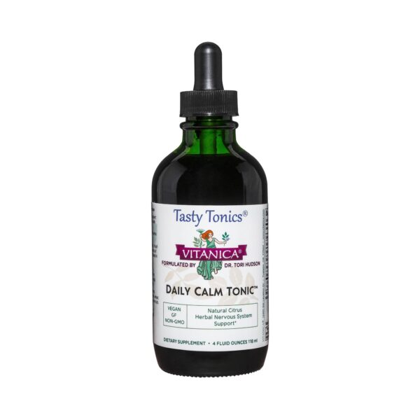 Botella de Vitanica Daily Calm Tonic suplemento líquido para estrés