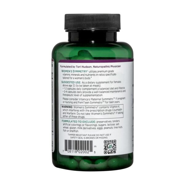 Version 1.0.0 Etiqueta lateral multivitamínico Vitanica Women's Symmetry