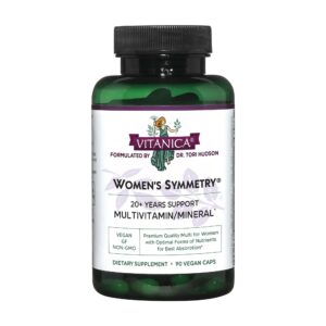 Vitanica Women's Symmetry multivitamínico vegano caja frontal