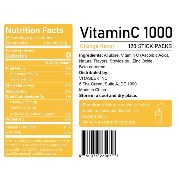 VitaSeek caja de sobres de vitamina C