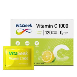 Version 1.0.0 Frente de la caja VitaSeek vitamina C en polvo