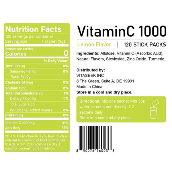 Etiqueta de VitaSeek con información