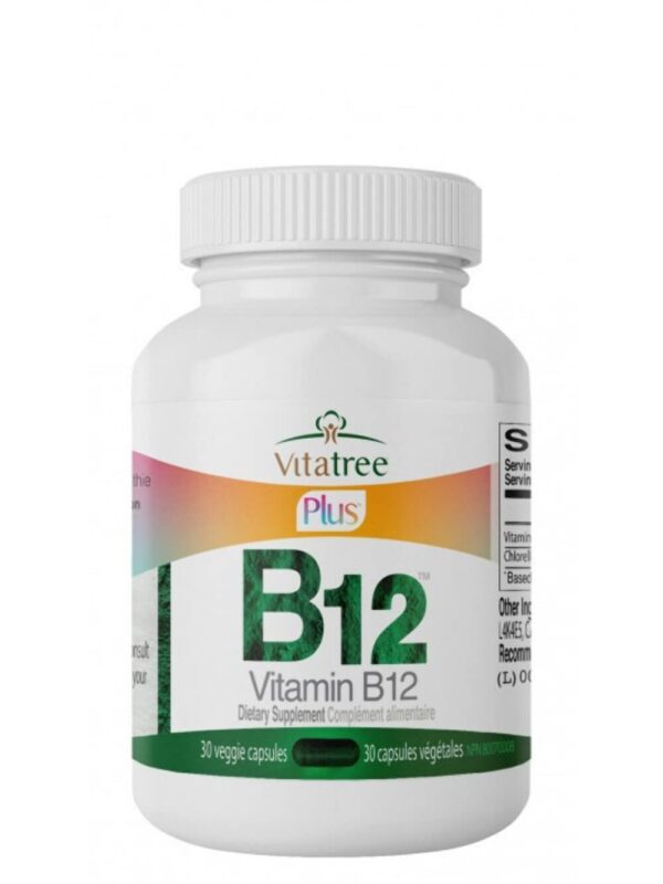 VitaTree Vitamin B12 con clorella etiqueta
