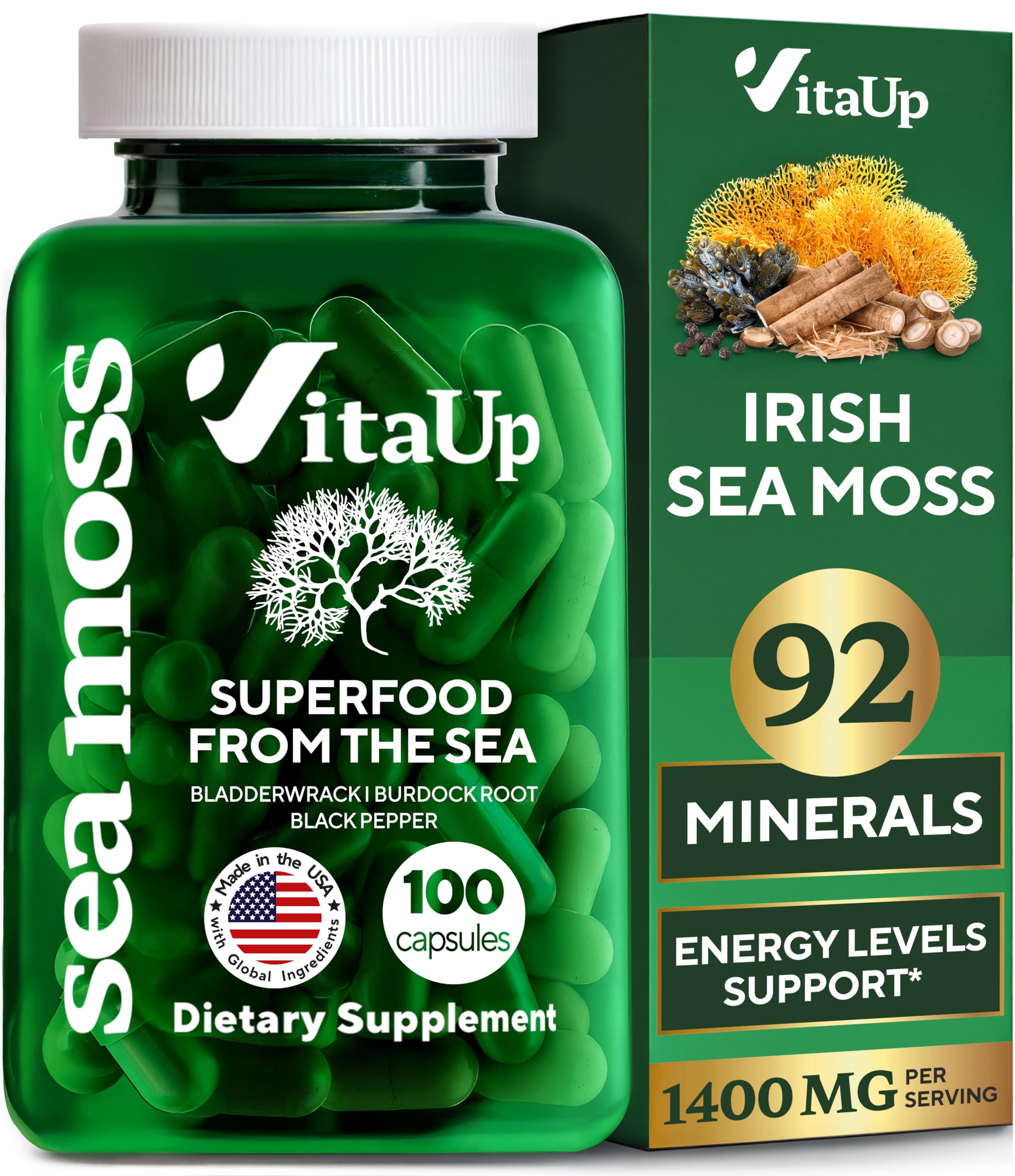 VitaUp Sea Moss with Burdock Root and Bladderwrack