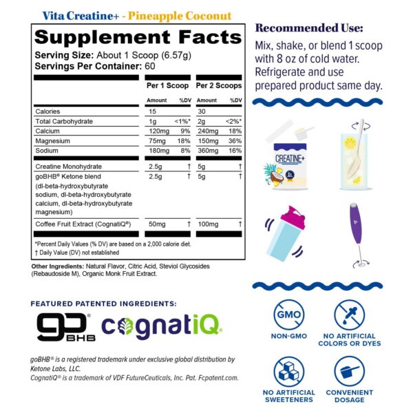 Etiqueta de ingredientes Vitauthority creatina