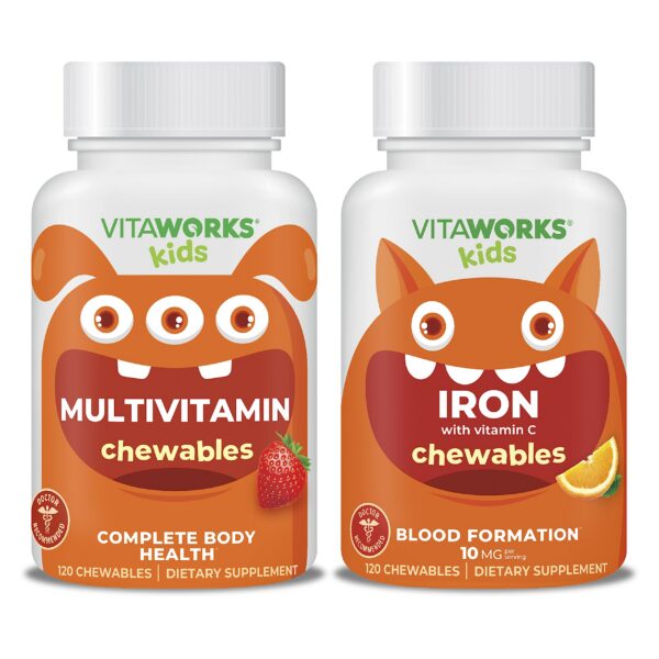 Etiqueta frontal VitaWorks Kids gomitas multivitamínicas