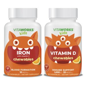 VitaWorks Kids gomitas hierro 10 mg y vitamina C frontal