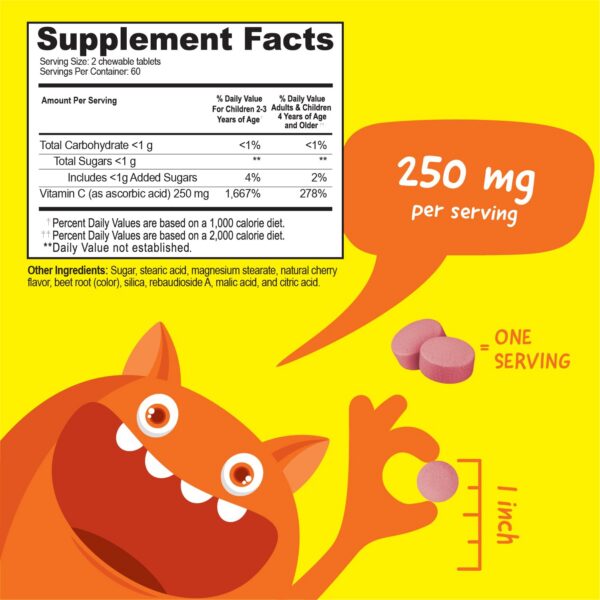 Paquete de vitaminas vitamina c masticables para niños Vitaworks