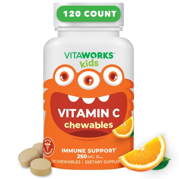VitaWorks tabletas masticables vitamina c niños sabor naranja