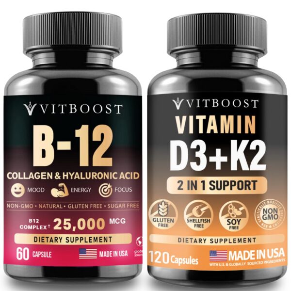 VITBOOST B12 botella con ácido hialurónico y colágeno