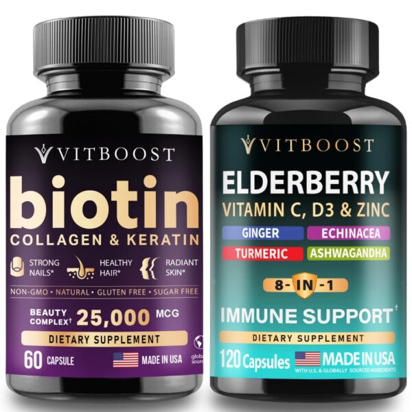 Frasco de VITBOOST Biotin Collagen Keratin
