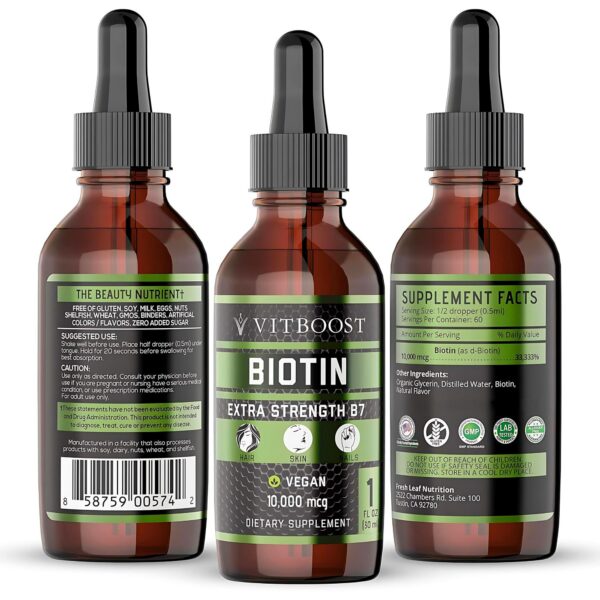 Frasco de Biotin líquido con gotero
