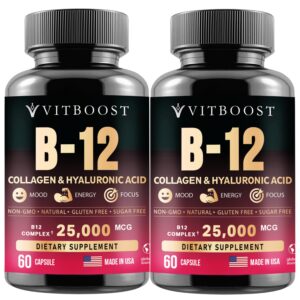 Version 1.0.0 Vitboost suplemento vitamina B12 metilcobalamina colágeno ácido hialurónico