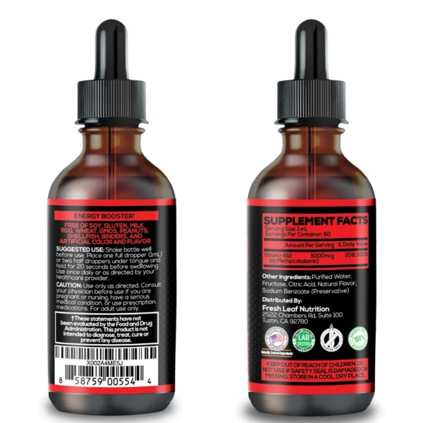 Etiqueta de VITBOOST Gotas veganas B-12