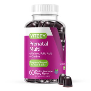 Viteey multivitaminas prenatal gomitas sabor frutos rojos botella