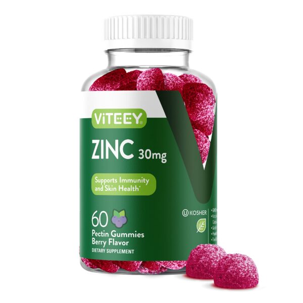 Frente de la caja Viteey Zinc Gummies 30 mg