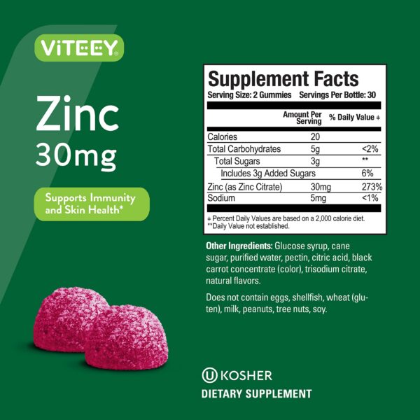 Gomitas de zinc Viteey sabor frutos rojos