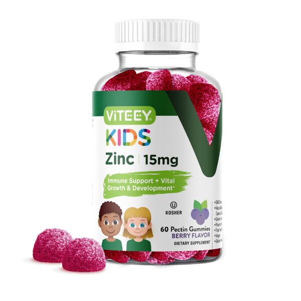 Version 1.0.0 Frontal de envase Viteey Zinc para Niños Gummies