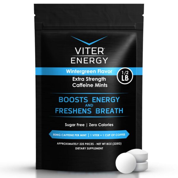Viter Energy mentas cafeinadas wintergreen 80mg cafeína bolsa grande