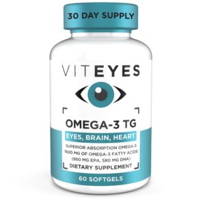 Botella Viteyes Omega-3 TG 60 cápsulas para salud ocular y cardíaca