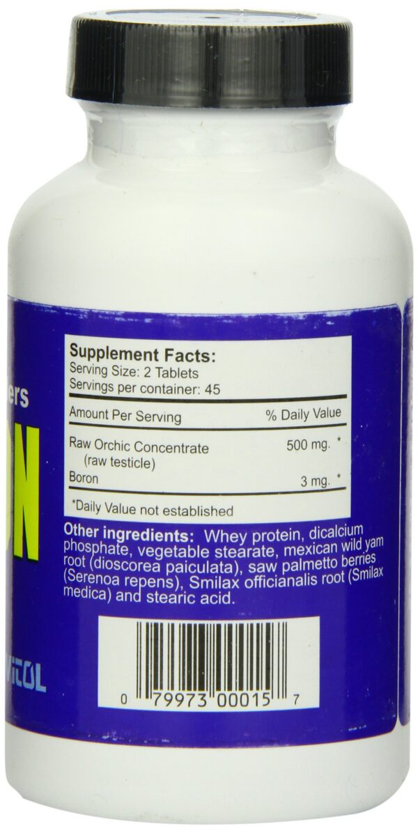 Version 1.0.0 Vitol Testron etiquetas con información de suplemento