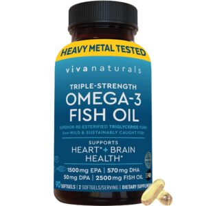 Version 1.0.0 Etiqueta frontal Viva Naturals Omega-3 triple fuerza