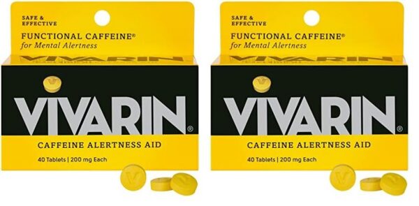 Vivarin pastillas cafeína 200mg paquete 40 tabletas amarillo