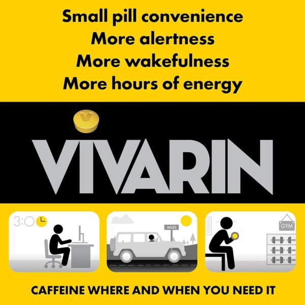 Vivarin suplemento cafeína para enfoque y energía rápida