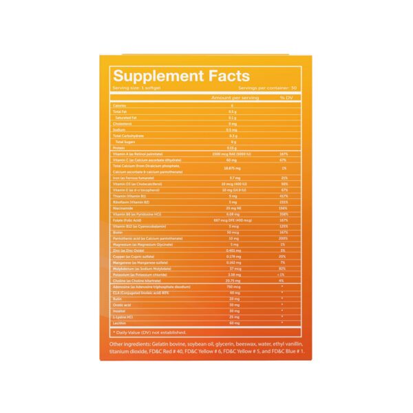 Frasco y etiqueta de Vivioptal Multi 30 Softgels