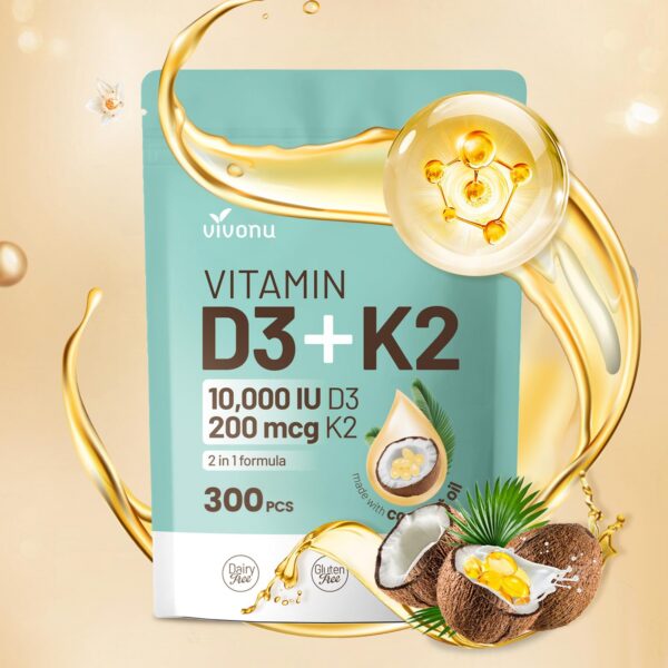 VivoNu Vitamina D3 K2 cápsulas suaves etiqueta frontal