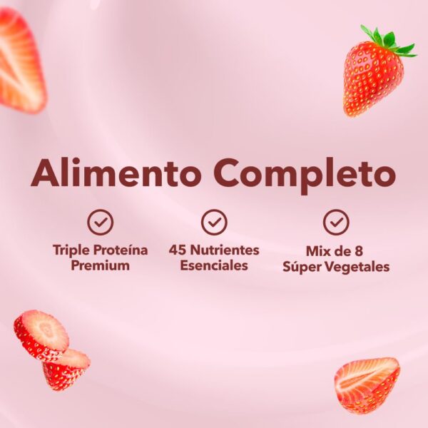 Etiqueta y valor nutricional del batido